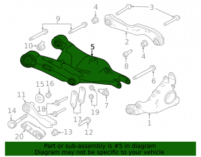 Braț de control inferior sub arcul stânga spate Land Rover Range Rover Velar 18-20 microfisuri