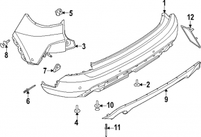 Bara spate goală Ford Escape MK4 23- fără senzori de parcare, fără cârlig de remorcare, St-line