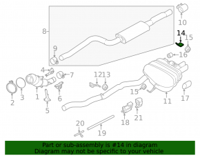 Кронштейн глушителя задний BMW 5 F10 12-16 2.0T с резинкой