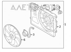 Диффузор кожух радиатора голый Hyundai Tucson 16-21 2.0, 2.4
