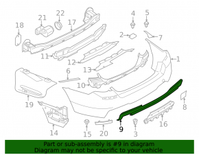 Накладка заднего бампера BMW 5 F10 11-13 M Pack