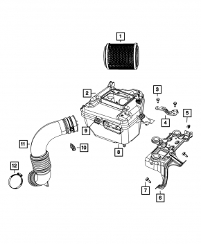 Корпус воздушного фильтра Jeep Compass 11-16 2.0 2.4
