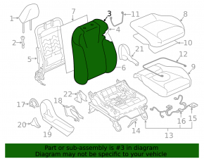 Пассажирское сидение Subaru Forester 19-21 SK без airbag, механич, черное с серым, ткань комбинированная, подогрев, под химчистку