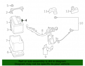 Кронштейн акб короткий Subaru Outback 10-14
