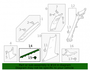 Накладка порога передняя левая Honda Civic XI FE/FL 22-26 черная