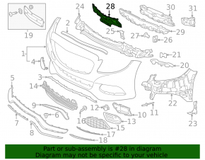 Suport bara față centrală inferioară Mercedes Clasa C W205 300/350e 15-18 AMG pachet