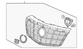 Решетка радиатора grill Cadillac CTS 14-15 без радар круиза