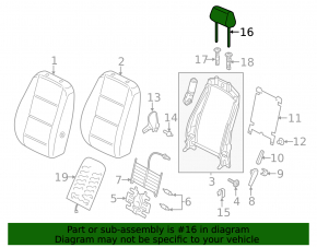 Подголовник передний правый VW Passat b8 16-19 USA кожа серый