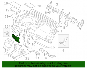 Накладка колени водителя Subaru Forester 14-18 SJ черн
