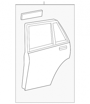 Дверь голая задняя левая Lexus RX300 RX330 RX350 RX400h 04-09 серебро