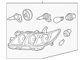 Фара передняя правая Toyota Camry v40 07-09, hybrid Галоген