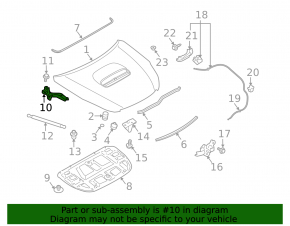 Петля капота правая Subaru Outback 10-14