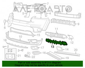 Нижняя решетка переднего бампера Jeep Cherokee KL 14-18 без радара, сломаны крепления, трещина