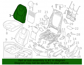 Водительское сидение Ford Edge 15-24 без airbag, кожа черн