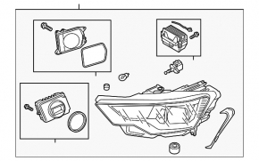 Фара передняя правая в сборе Audi A6 C8 19-24 галоген + LED с уплотнителем