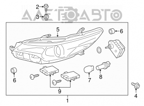 Фара передняя левая Toyota Camry v55 15-17 в сборе usa XLE LED