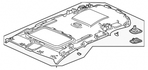 Обшивка потолка Honda CRV 17-19 серый, без люка