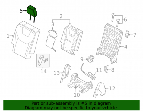 Подголовник 2 ряда левый Ford Edge 15-24 кожа серая