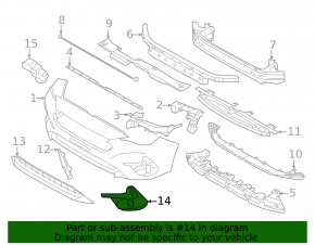 Решетка бампера правая Subaru Impreza 24-26 под птф, черная, 5d