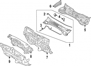 Решетка дворников пластик Hyundai Santa Fe 24-26