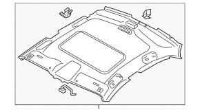 Обшивка потолка Audi A5 F5 18-25 5D под панораму, черная