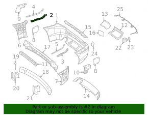 Крепление заднего бампера правое Mercedes R-class W251 06-13