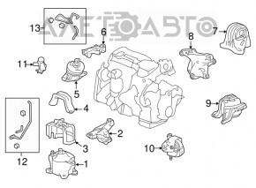Подушка двигателя левая нижняя Honda Accord 13-17 2.4