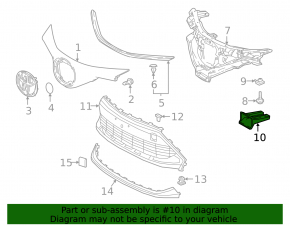 Кронштейн решетки радиатора центральный grill Toyota C-HR 18-23