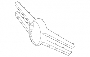 Накладка решетки радиатора grill Mercedes GLC 300/350e/43 16-19 без камеры, серебро