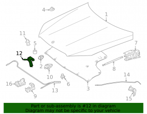 Крючок замка капота Mercedes W167 GLE 350 450 20-23