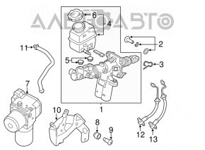 Brake Booster Hyundai Sonata 14-14 hybrid