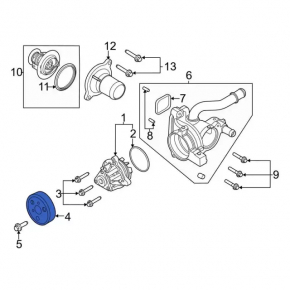 Шкив помпы охлаждения Ford Escape MK3 13-19 2.5, 2.0Т