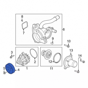 Шкив помпы охлаждения Ford Escape MK3 13-19 2.5, 2.0Т