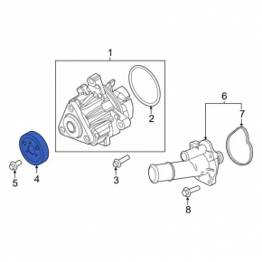 Шкив помпы охлаждения Ford Escape MK3 13-19 2.5, 2.0Т