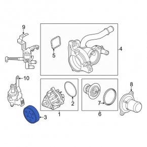 Шкив помпы охлаждения Ford Escape MK3 13-19 2.5, 2.0Т