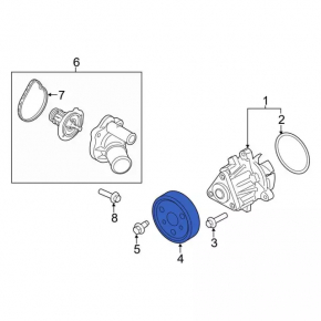Шкив помпы охлаждения Ford Escape MK3 13-19 2.5, 2.0Т
