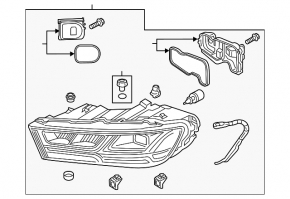Far stânga față asamblată Audi Q7 16-19 LED