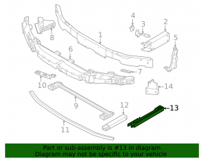Colțul amplificatorului de bara de protecție față stânga BMW X1 F48 16-22