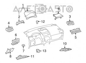 Воздуховод центральный Lexus Hs250h 10-12