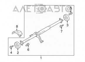 Arborele cardanic Audi A3 8V 15-20 4d, 5d este ruginit, are microfisuri pe cuplaje