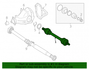 Привод полуось задняя левая Mercedes W166 ML/GLE 12-19 off road pkg