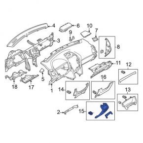 Накладка передней панели левая Ford Explorer 16-19 беж, царапина