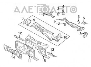 Решетка дворников пластик Lexus GS300 GS350 GS430 GS450h 06-11