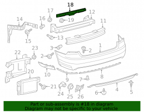 Крепление заднего бампера центральное VW Passat b8 16-19 USA