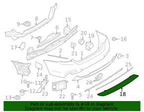 Отражатель заднего бампера левый BMW 4 F32/33/36 14-20 M Pack