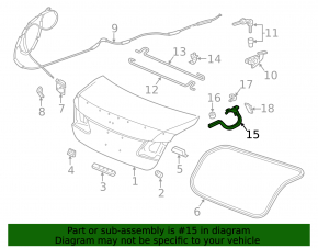 Петля крышки багажника левая Honda Accord 13-17