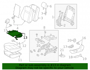 Подогрев подушки водительского сиденья Toyota Avalon 13-18