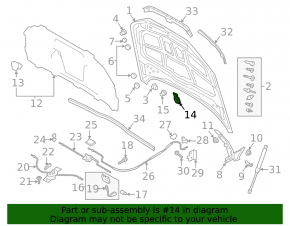 Крюк замка капота левый Audi A4 B9 17-25