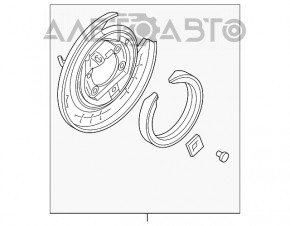 Кожух тормозного диска задний правый Hyundai Sonata 15-19 без механизма
