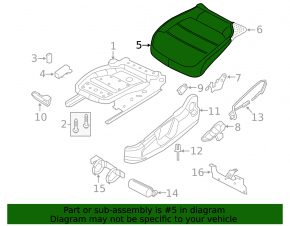 Водительское сидение VW Jetta 11-16 USA без airbag, ткань